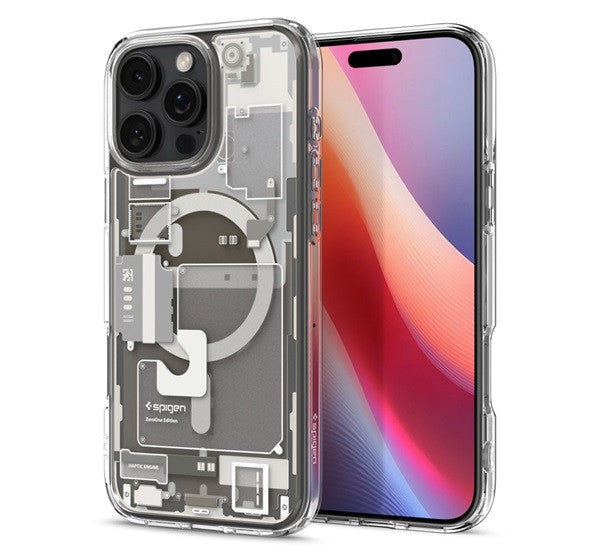 Spigen Ultra Hybrid MagFit Apple iPhone 16 Pro Max tok, MagSafe, Natural Titanium, Zero One, átlátszó