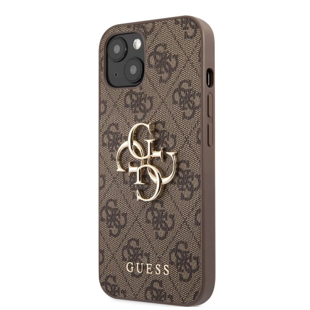 Guess PU 4G Metal Logo tok iPhone 13 készülékhez barna - iPhone 13/14 tok a Domshop kínálatából