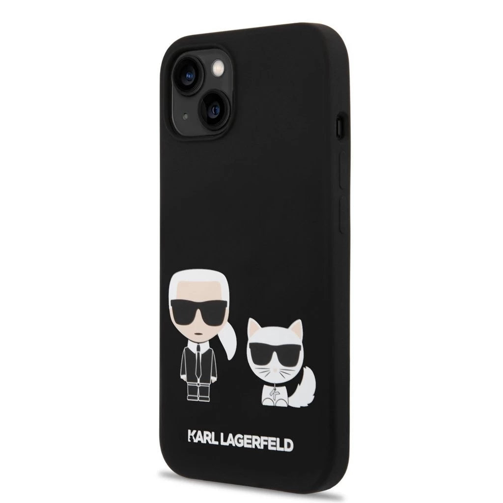 Karl Lagerfeld MagSafe Compatible tok Liquid Silicone Karl and Choupette iPhone 14 Plus készülékhez fekete - iPhone 14 Plus tok a Domshop kínálatából