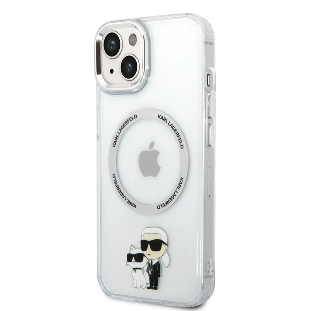 Karl Lagerfeld IML Karl and Choupette MagSafe tok iPhone 13 készülékhez átlátszó - iPhone 13/14 tok a Domshop kínálatából