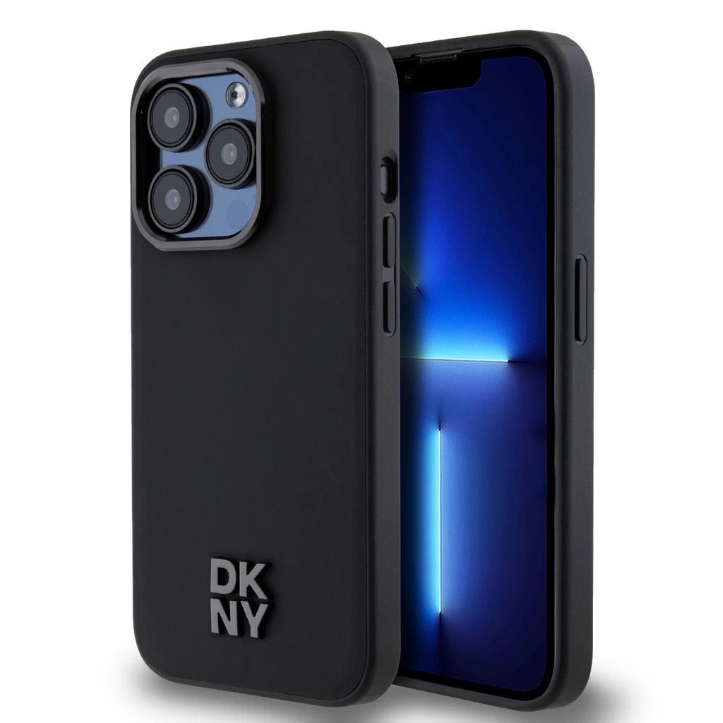 DKNY PU Leather Stack Logo Magsafe tok iPhone 14 Pro Max készülékhez fekete - iPhone 14 Pro Max tok a Domshop kínálatából