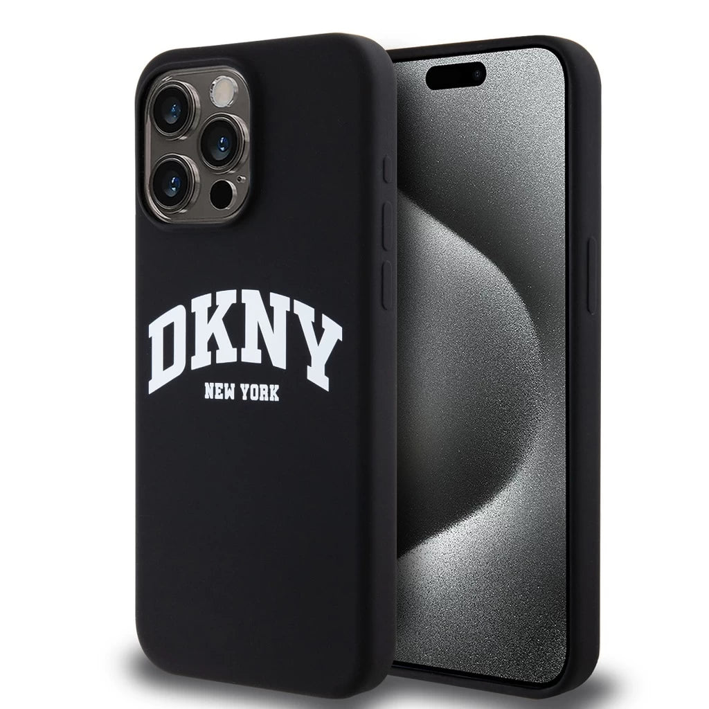 DKNY Liquid Silicone Arch Logo MagSafe tok iPhone 12/12 Pro készülékhez fekete - iPhone 12/12 Pro tok a Domshop kínálatából