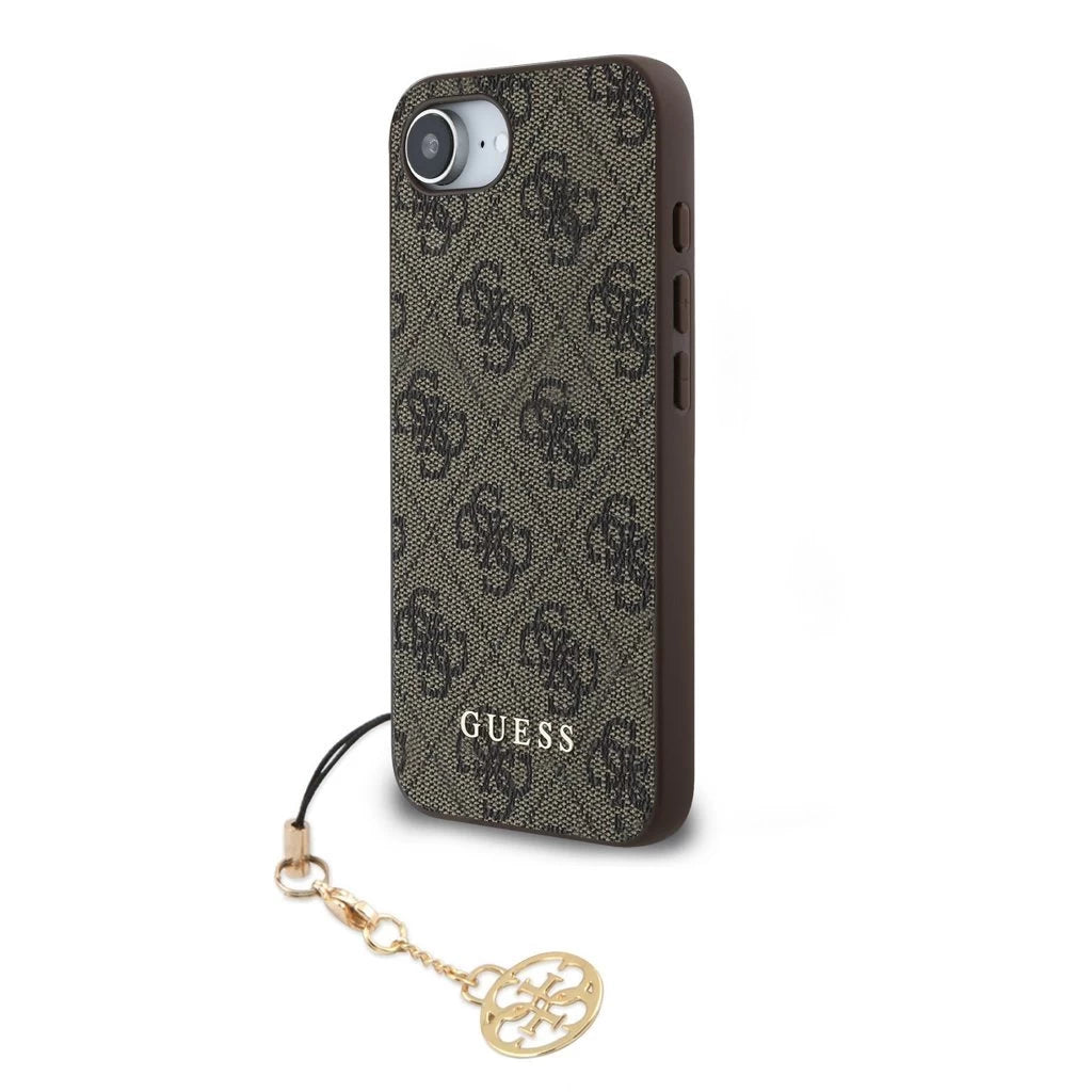 Guess 4G Charm tok iPhone 16e készülékhez barna - iPhone 16e tok a Domshop kínálatából