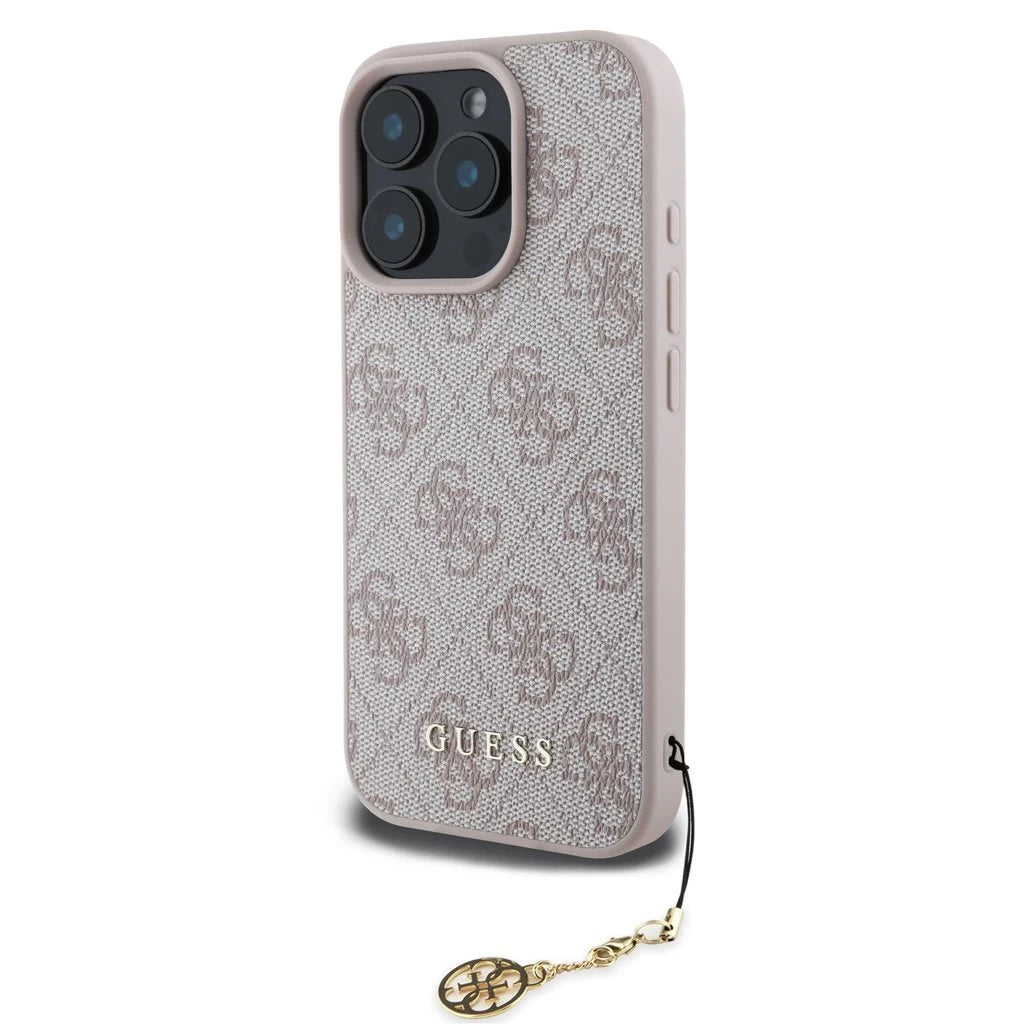 Guess 4G Charm tok iPhone 16 Pro készülékhez Tone on Tone rózsaszín
