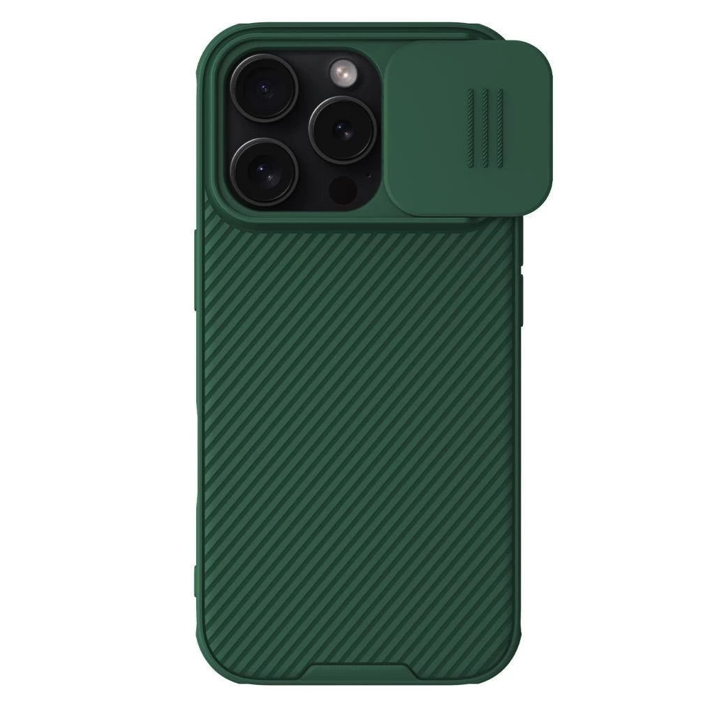 Nillkin CamShield PRO magnetikus kemény tok for Apple iPhone 16 Pro készülékhez sötét zöld - iPhone 16 Pro tok a Domshop kínálatából