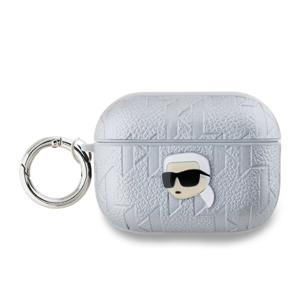 Karl Lagerfeld PU megerdelt Karl Head Case for AirPods Pro 2 készülékhez ezüst - AirPods Pro 2 tok a Domshop kínálatából