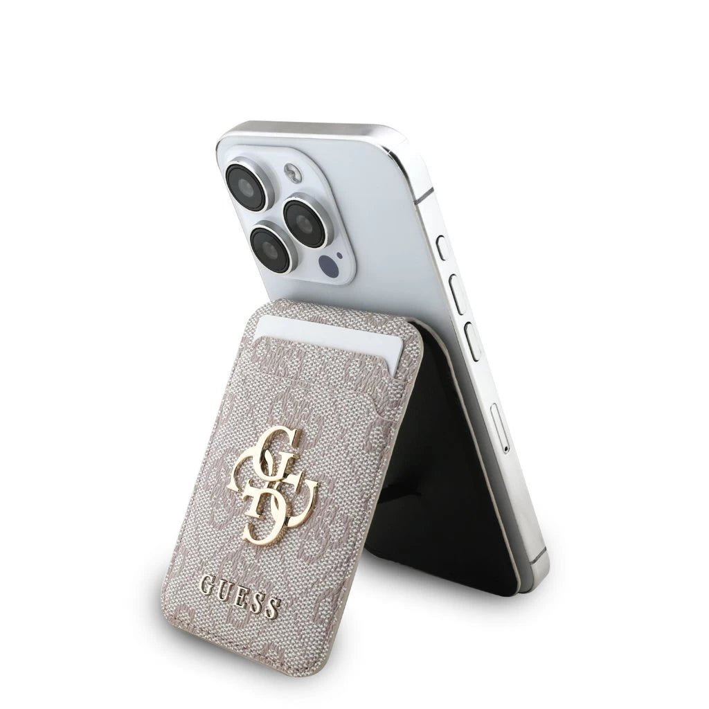 Guess 4G fém logós MagSafe kártyatároló állvány rózsaszín
