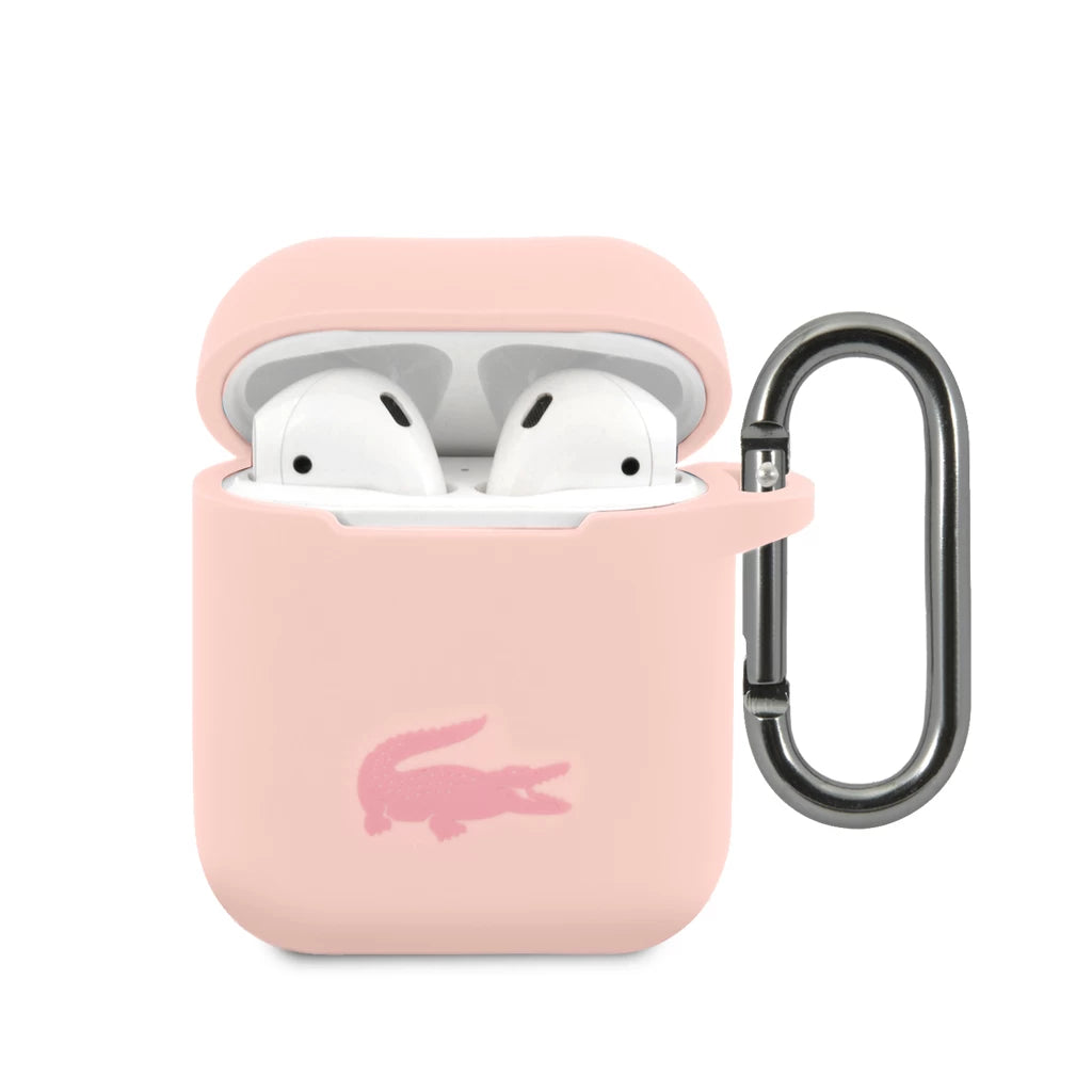 Lacoste Liquid Silicone Glossy Printing Logo tok Airpods 1/2 készülékhez rózsaszín - AirPods 1/2 tok a Domshop kínálatából