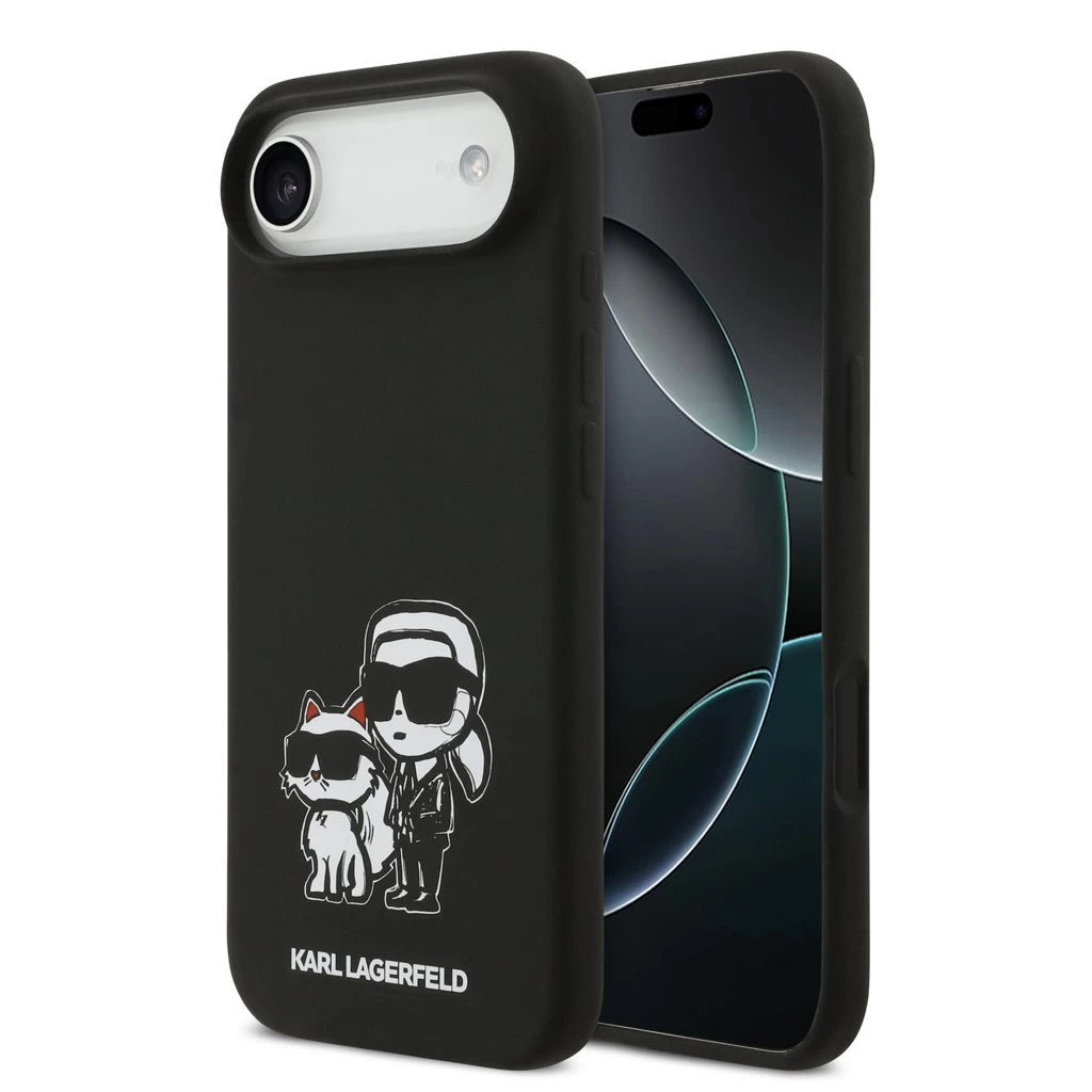 Karl Lagerfeld Liquid Silicone K&CH Sketch MagSafe tok iPhone 17 Air készülékhez fekete
