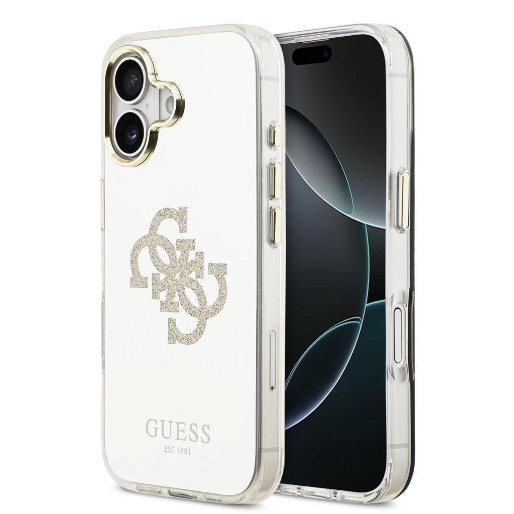Guess PC/TPU Mirror 4G Glitter Logo MagSafe tok iPhone 17 készülékhez arany - iPhone 17 tok a Domshop kínálatából