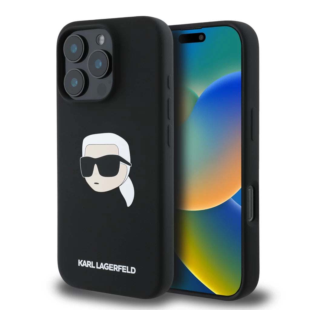 Karl Lagerfeld tok fekete KLHMP16XSKHPPLK Apple Iphone 16 Pro Max készülékhez – a KARL LAGERFELD kínálatából | Domshop