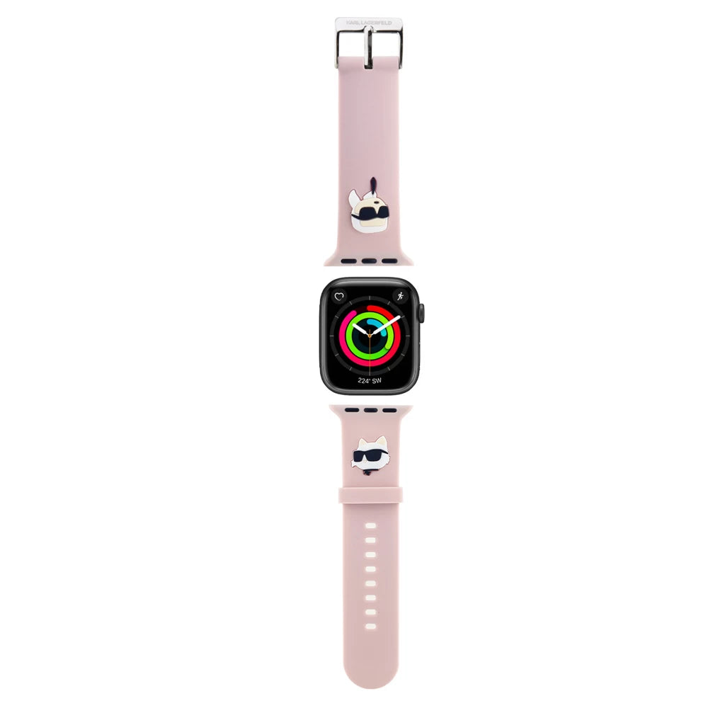 Karl Lagerfeld óraszíj pink KLAWLSLKCNP Apple Watch 42mm (S1-S3) / 44mm / 45mm / 46mm / 49mm készülékhez – Apple Watch Szilikon Szíjak a Karl Lagerfeld kínálatából | Domshop