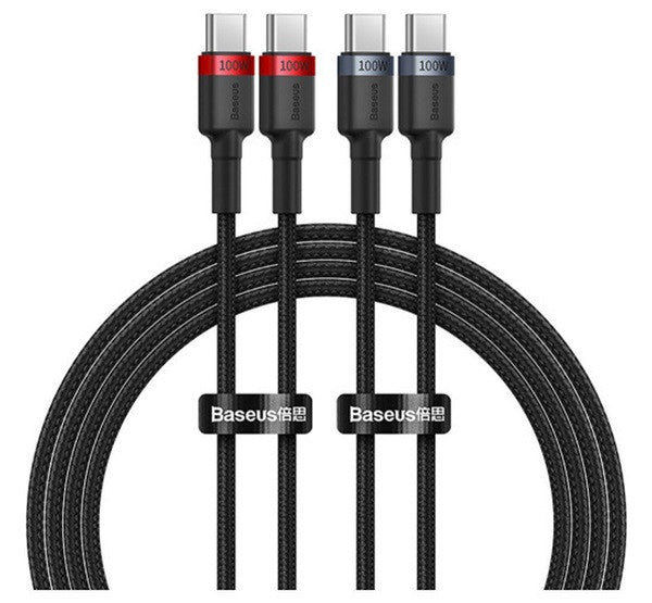 Baseus Cafule USB-C USB-C töltőkábel, 100W,1m, fekete-piros/fekete-szürke – USB-C kábel a Baseus kínálatából | Domshop