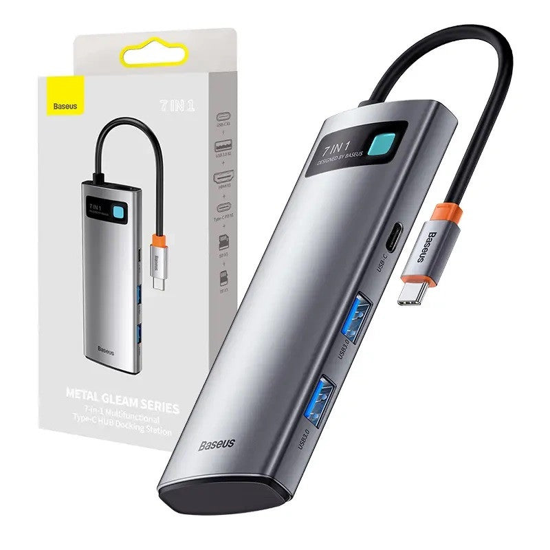 Baseus 7 az 1-ben hub USB-C - 2x USB-A 3.0 + HDMI + USB-C, PD – Átalakító, hub a Baseus kínálatából | Domshop