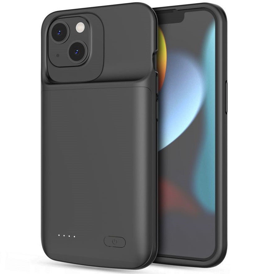 Apple iPhone 13 / 13 Pro, Szilikon tok, műanyag hátlap + Akkumulátor, 4800 mAh, LED-es, Tech-Protect PowerCase, fekete – iPhone 13 Pro tok a Tech Protect kínálatából | Domshop
