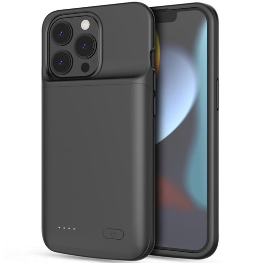 Apple iPhone 13 / 13 Pro, Szilikon tok, műanyag hátlap + Akkumulátor, 4800 mAh, LED-es, Tech-Protect PowerCase, fekete – iPhone 13 Pro tok a Tech Protect kínálatából | Domshop