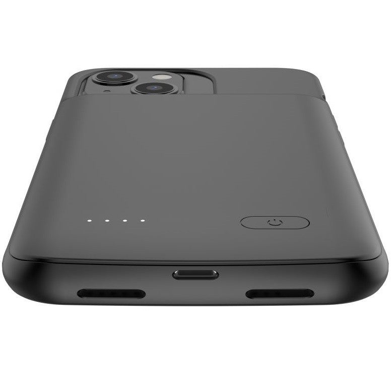 Apple iPhone 13 / 13 Pro, Szilikon tok, műanyag hátlap + Akkumulátor, 4800 mAh, LED-es, Tech-Protect PowerCase, fekete – iPhone 13 Pro tok a Tech Protect kínálatából | Domshop