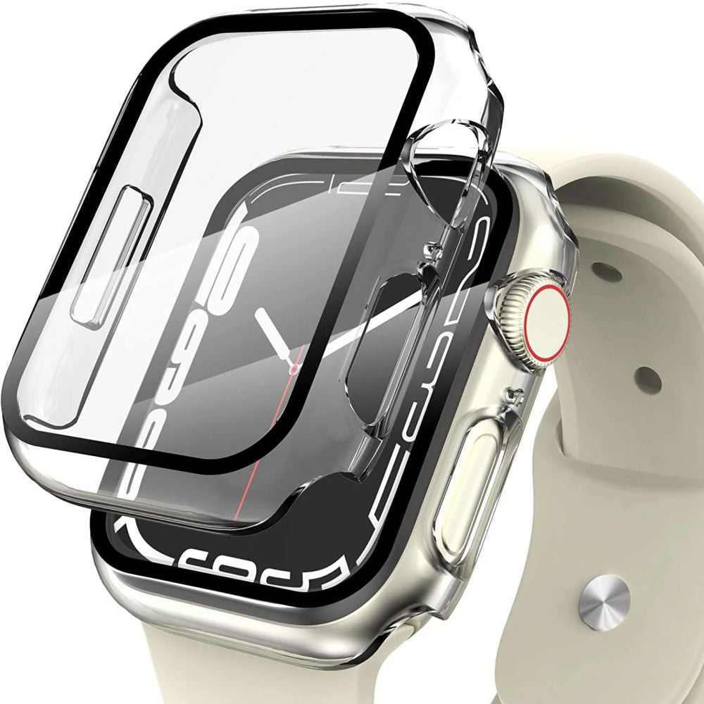 Apple Watch 7-8 (41mm), Műanyag védőkeret, kijelzővédő üveggel, szíj nélkül, TP Defense360, átlátszó – Apple Watch Tokok a Tech Protect kínálatából | Domshop