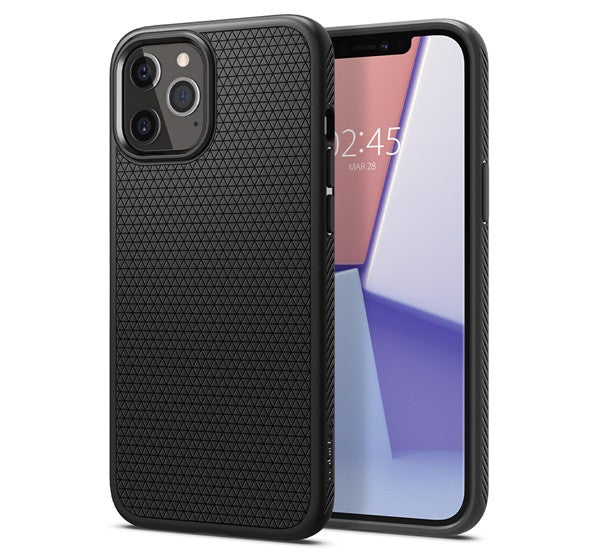 Spigen Liquid Air Apple iPhone 12 / 12 Pro tok, Matte Black, fekete