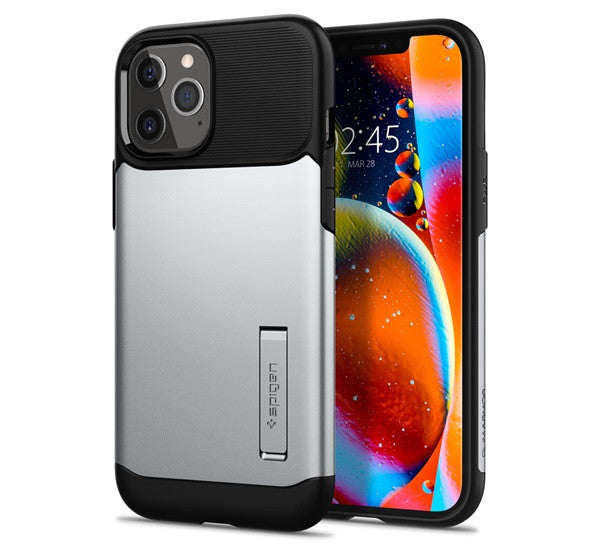 Spigen Slim Armor Apple iPhone 12 Pro Max tok, Satin Silver, ezüst – a Spigen kínálatából | Domshop