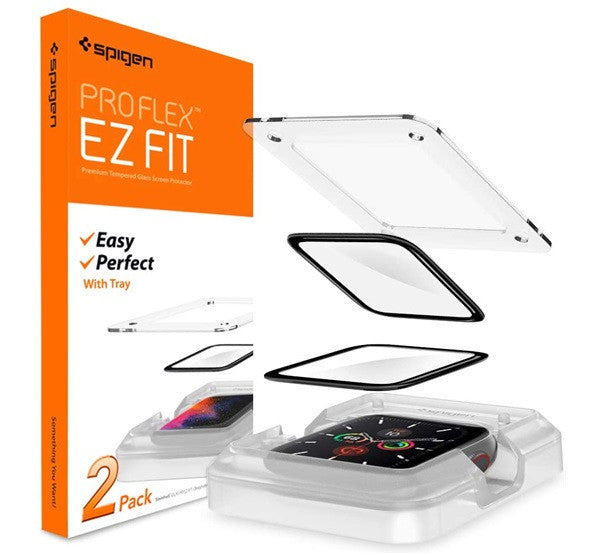 Spigen Pro Flex EZ Fit Apple Watch S8/S7 (45mm) tempered kijelzővédő fólia felhelyező kerettel (2db) – a Spigen kínálatából | Domshop