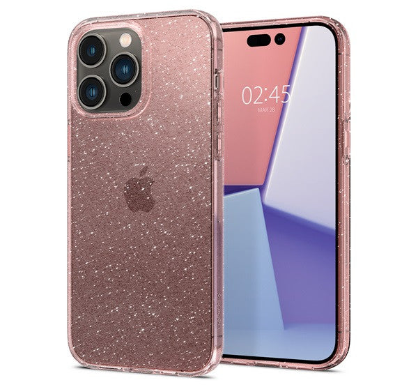 Spigen Liquid Crystal Glitter Apple iPhone 14 Pro tok, Glitter Rose Quartz, átlátszó – iPhone 14 Pro tok a Spigen kínálatából | Domshop