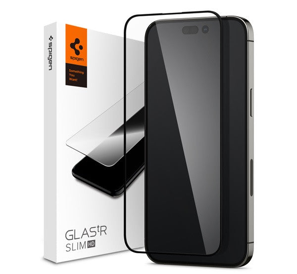 Spigen "Glas.tR Slim HD" Apple iPhone 14 Pro Max Tempered kijelzővédő fólia, fekete – iPhone 14 Pro Max fólia a Spigen kínálatából | Domshop
