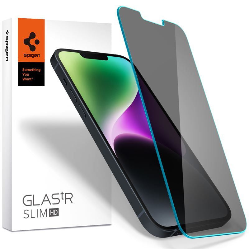 Spigen Glas.tR SLIM HD Apple iPhone 16e / 13 / 14 / 13 Pro Privacy kijelzővédő fólia