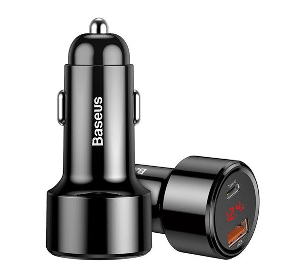 Baseus Magic autós szivargyújtó töltő, USB-A + USB-C QC 4.0 PD, 45W, fekete – a Baseus kínálatából | Domshop