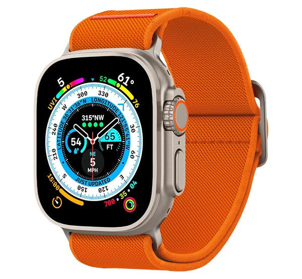 Spigen Lite Fit Ultra Apple Watch Ultra 3 / 2 / 1 49mm / 10 / 9 / 8 / 7 45mm / SE / 6 / 5 / 4 44mm / 3 / 2 / 1 42mm szövet szíj, narancs