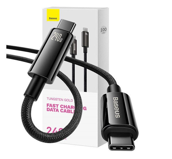 Baseus Tungsten Gold USB-C / USB-C töltő- és adatkábel, 240W, 1m, fekete – a Baseus kínálatából | Domshop