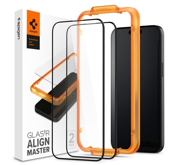 Spigen AlignMaster Glas.tR Apple iPhone 15 Pro Tempered kijelzővédő fólia (2db)