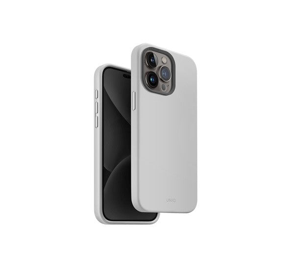 Uniq Lino Hue Apple iPhone 15 Pro Max Magsafe Szilikon tok, szürke – a Uniq kínálatából | Domshop