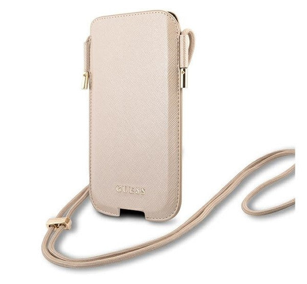Guess Saffiano GUHCP12MSAPSLG 6,1" telefontartó táska, arany