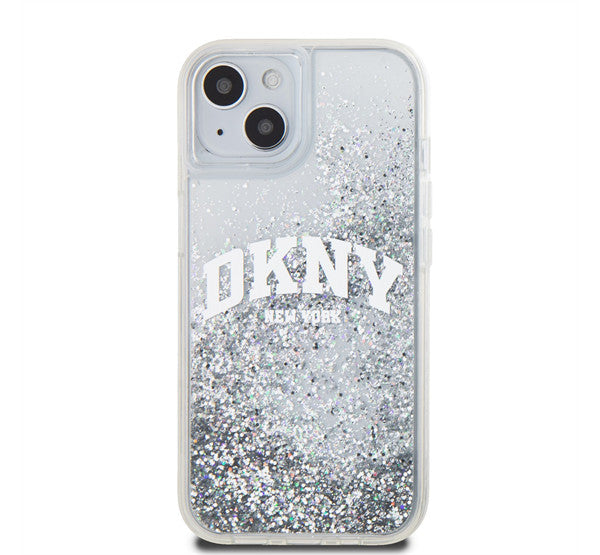 DKNY Liquid Glitter Arch Logo iPhone 15 hátlap tok, átlátszó – a DKNY kínálatából | Domshop