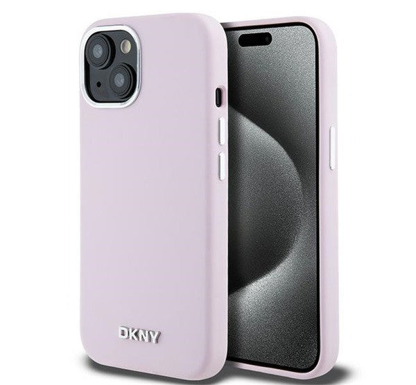DKNY Liquid Silicone Small Metal Logo Apple iPhone 15 Plus / 14 Plus Magsafe hátlap tok, rózsaszín, DKHMP15MSMCHLP – iPhone 15 Plus tok a DKNY kínálatából | Domshop