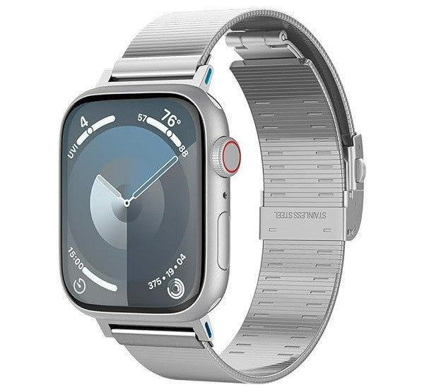 Spigen Sleek Link Apple Watch Ultra 2/1 (49mm) 10(46mm)/ 9/8/7 (45mm) / SE (2/1)/6/5/4 (44mm) / 3/2/1 (42mm) szíj, ezüst – Apple Watch Fém Szíjak a Spigen kínálatából | Domshop