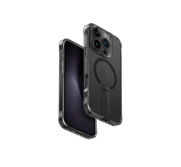 Uniq Eleva Apple iPhone 16 Pro Magsafe szilikon tok tartó résszel, karbon fekete – iPhone 16 Pro Max tok a Uniq kínálatából | Domshop