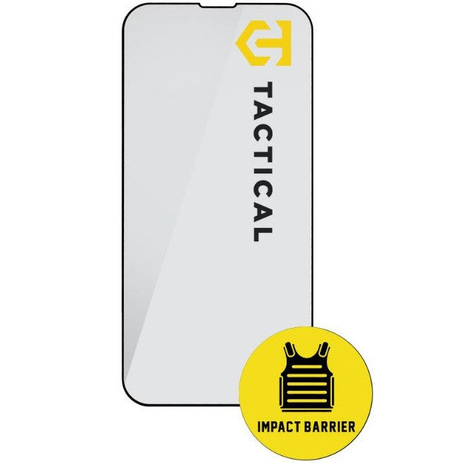 Apple iPhone 13 / 13 Pro / 14 / 16e, Kijelzővédő fólia, ütésálló fólia (az íves részre is!), Tempered Glass (edzett üveg), segéd kerettel, Tactical Impact Barrier, fekete - iPhone 13/13Pro/14/16e fólia a Domshop kínálatából