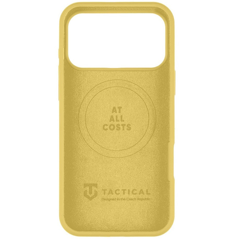 Apple iPhone 17 Pro Max, Szilikon tok, mikrofiber plüss belső, Magsafe kompatibilis, Tactical MagForce Velvet Smoothie, sárga