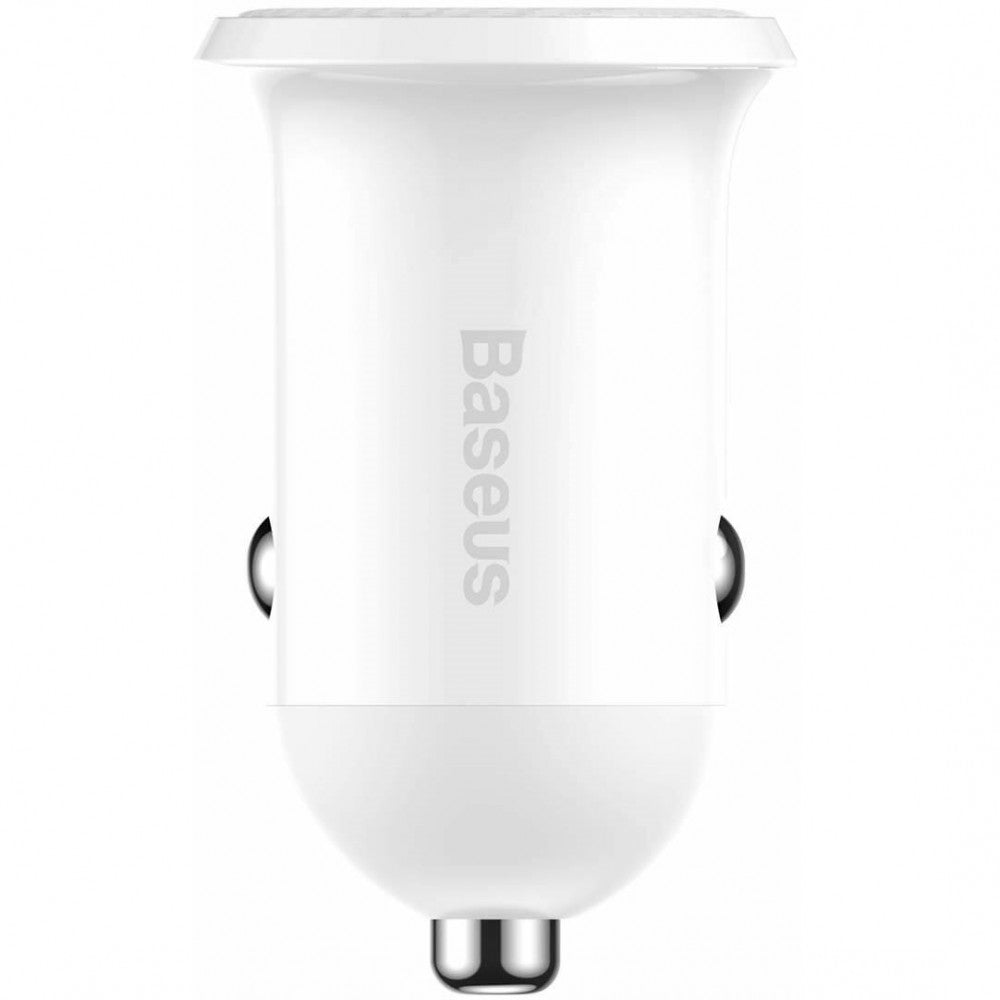 Autós töltő, Szivargyújtós töltő, 24W, 2 x USB aljzat, gyorstöltés, Baseus Grain Pro CCALLP-02, fehér – Autós töltő a Baseus kínálatából | Domshop