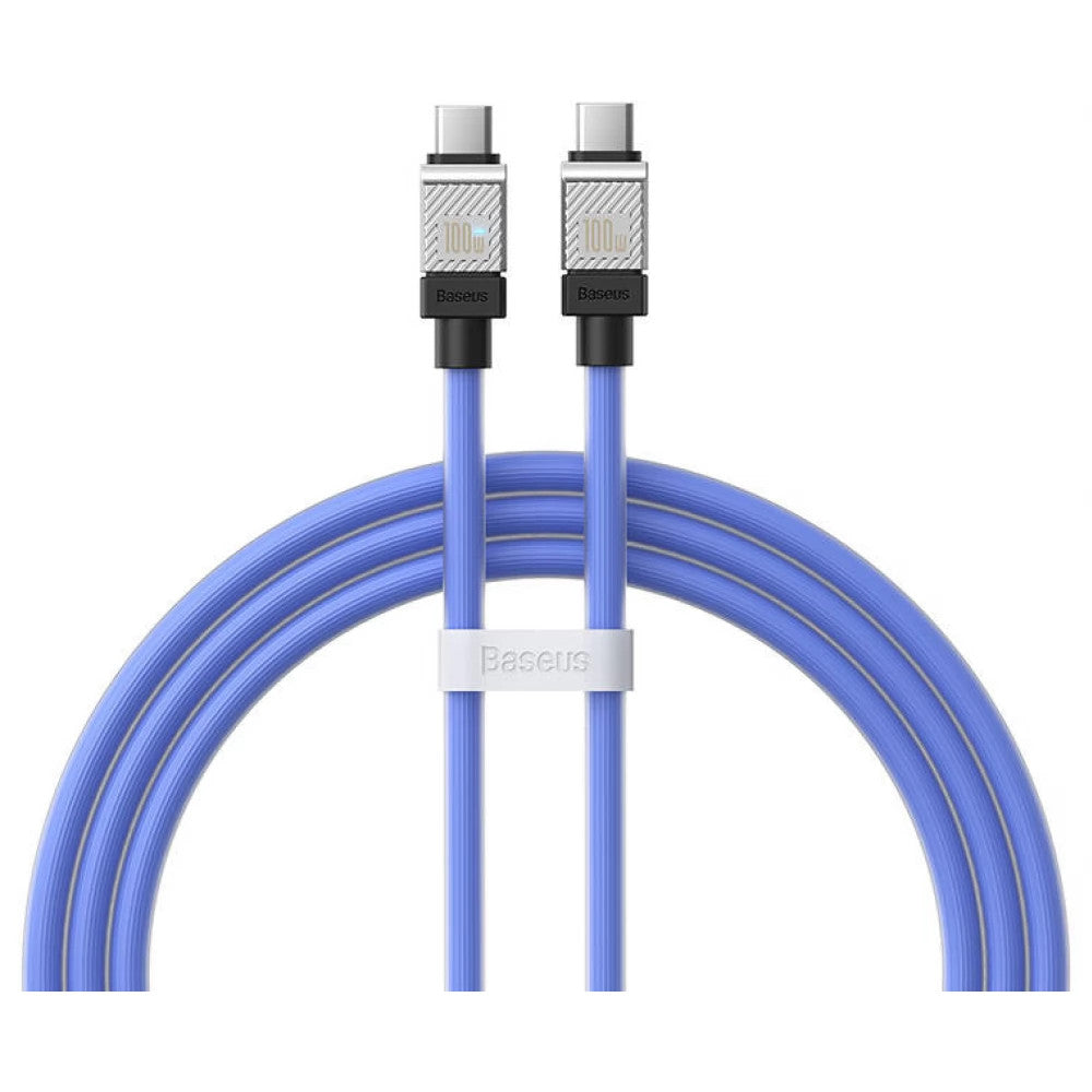 USB Type-C töltő- és adatkábel, USB Type-C, 100 cm, 100W, törésgátlóval, gyorstöltés, PD, Baseus Coolplay, CAKW000203, kék – USB-C kábel a Baseus kínálatából | Domshop
