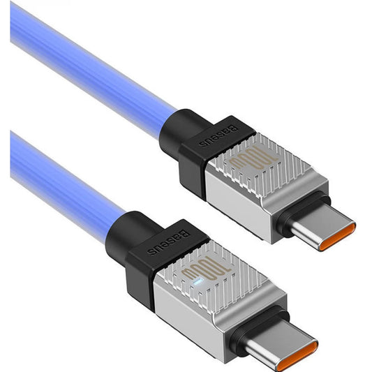 USB Type-C töltő- és adatkábel, USB Type-C, 100 cm, 100W, törésgátlóval, gyorstöltés, PD, Baseus Coolplay, CAKW000203, kék – USB-C kábel a Baseus kínálatából | Domshop