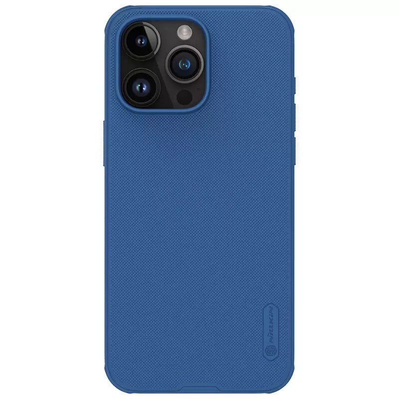 Apple iPhone 15 Pro Max, Műanyag hátlap védőtok, szilikon keret, légpárnás sarok, Magsafe töltővel kompatibilis, Nillkin Super Frosted Pro Magnetic, sötétkék – iPhone 15 Pro Max tok a Nillkin kínálatából | Domshop