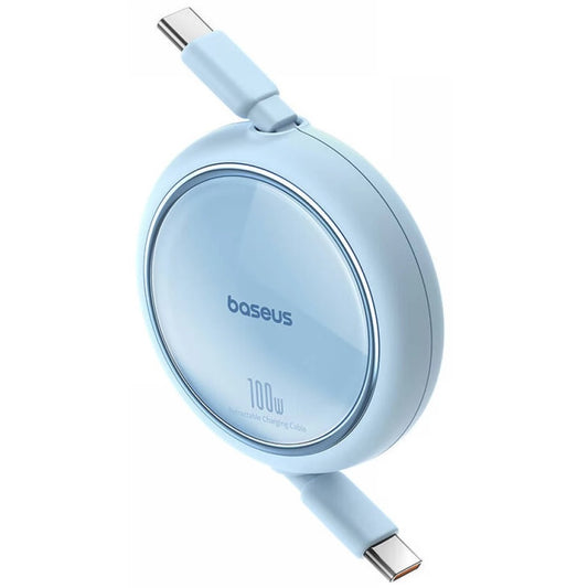 USB Type-C töltő- és adatkábel, USB Type-C, 100 cm, 100W, gyorstöltés, PD, lapos, feltekerhető, Baseus Free2Draw, világoskék – USB-C kábel a Baseus kínálatából | Domshop