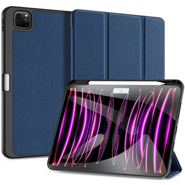 Apple iPad Pro 11 (2024), mappa tok, Smart Case, érintőceruza tartó, Dux Ducis Domo, sötétkék – iPad Pro 11" (2024) tok a Dux Ducis kínálatából | Domshop