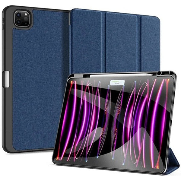 Apple iPad Pro 13 (2024), mappa tok, Smart Case, érintőceruza tartó, Dux Ducis Domo, sötétkék – iPad Pro 13" (2024) tok a Dux Ducis kínálatából | Domshop