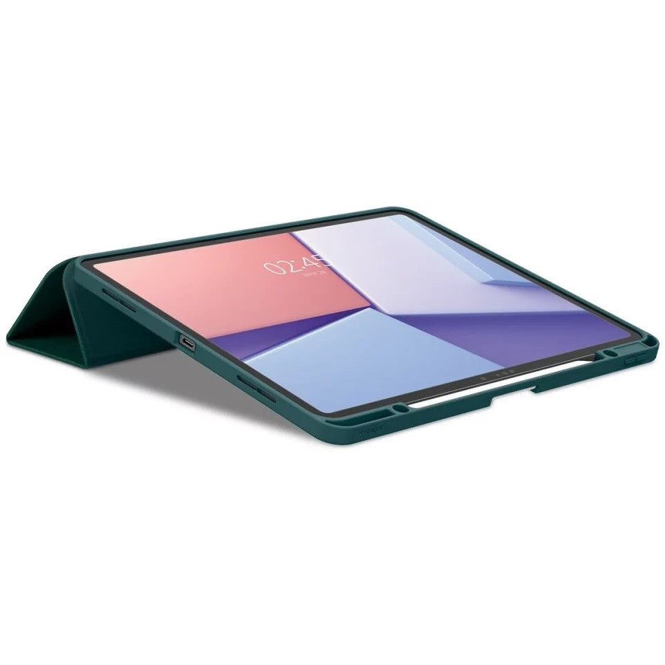 Apple iPad Air 13 (2024 / 2025), mappa tok, Smart Case, Spigen Urban Fit, sötétzöld – iPad Air 13" (2024/2025) tok a Spigen kínálatából | Domshop