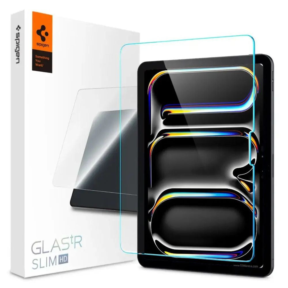 Apple iPad Pro 11 (2024), Kijelzővédő fólia, ütésálló fólia, Tempered Glass (edzett üveg), Spigen Glastr Slim HD, Clear – iPad Pro 11" (2024) fólia a Spigen kínálatából | Domshop