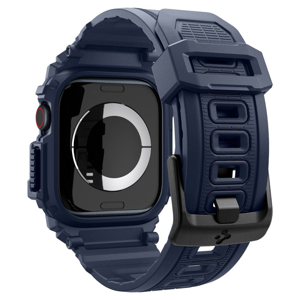 Apple Watch 10 (46 mm), Szilikon védőkeret, ütésálló, szíjjal, Spigen Rugged Armor Pro, sötétkék – Apple Watch Szilikon Szíjak a Spigen kínálatából | Domshop
